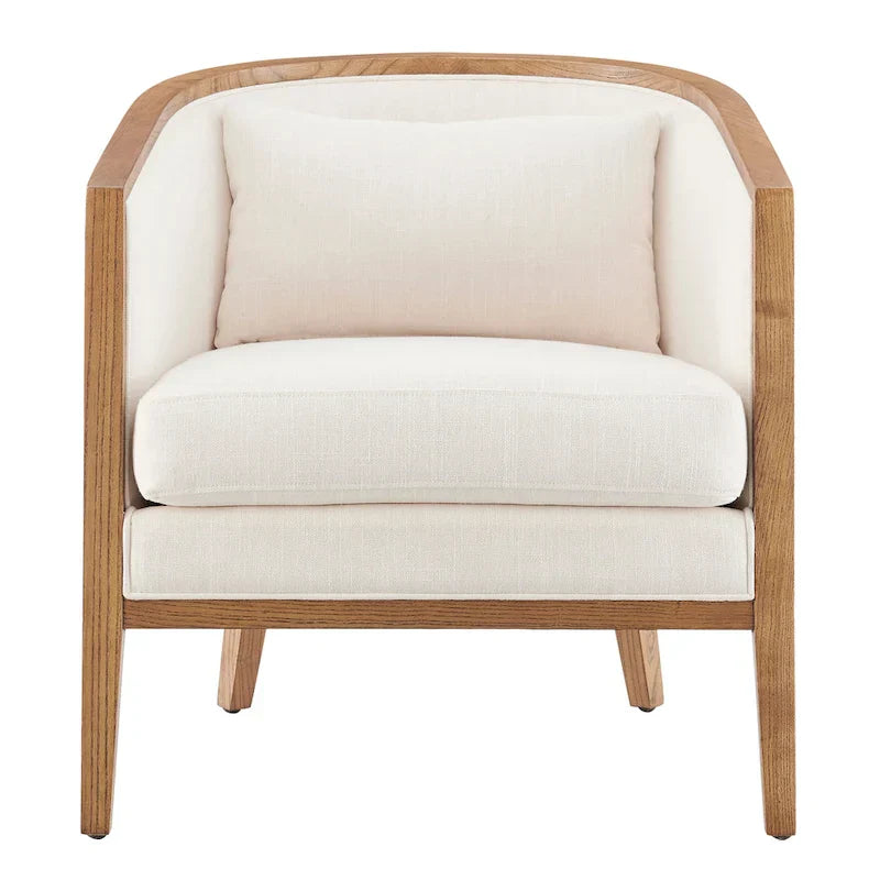Fauteuil d'appoint en lin et rotin Tillman