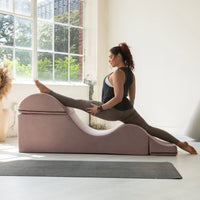 Avana Kami Méridienne convertible / yoga & massage - ottoman 2 en 1 avec fauteuil de yoga escamotable dissimulé, microvelours - N/A