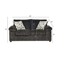 Ensemble canapé, causeuse et fauteuil câlin en velours côtelé à grosses côtes Nason de Roundhill Furniture