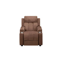 Fauteuil inclinable de luxe pour enfants avec repose-pieds, appuie-tête et 2 porte-gobelets, en microfibre, pour les enfants de 3 ans et plus