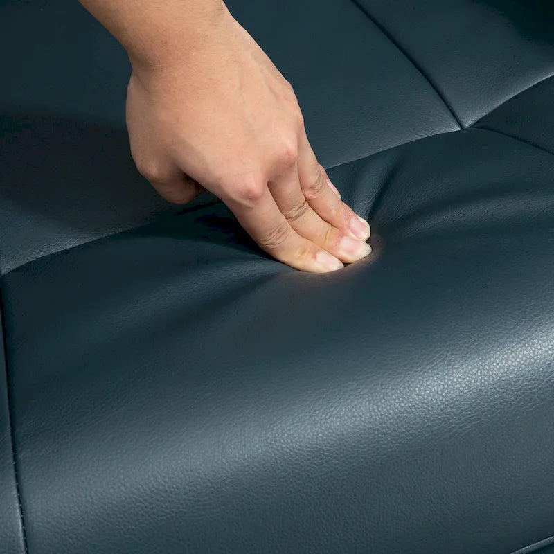 Fauteuil Inclinable HomCom en Similicuir Réglable Manuel à Base Pivotante avec Repose-Pieds Confortable et Relaxant