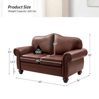 Canapé Angel Transitional en Cuir Véritable avec Dossier Capitonnée par HULALA HOME