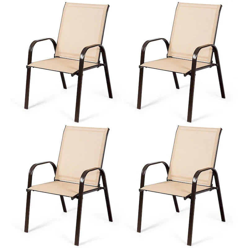Costway Lot de 4 chaises de jardin et de terrasse avec accoudoirs – Voir détails