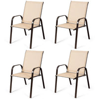 Costway Lot de 4 chaises de jardin et de terrasse avec accoudoirs – Voir détails