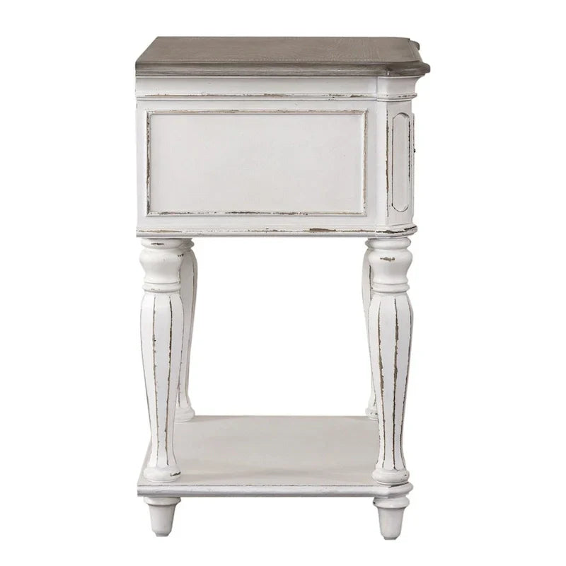 Table de chevet à pieds blancs antiques Magnolia Manor