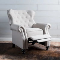 Fauteuil inclinable en tissu touffeté Walder avec têtes de clous par Christopher Knight Home