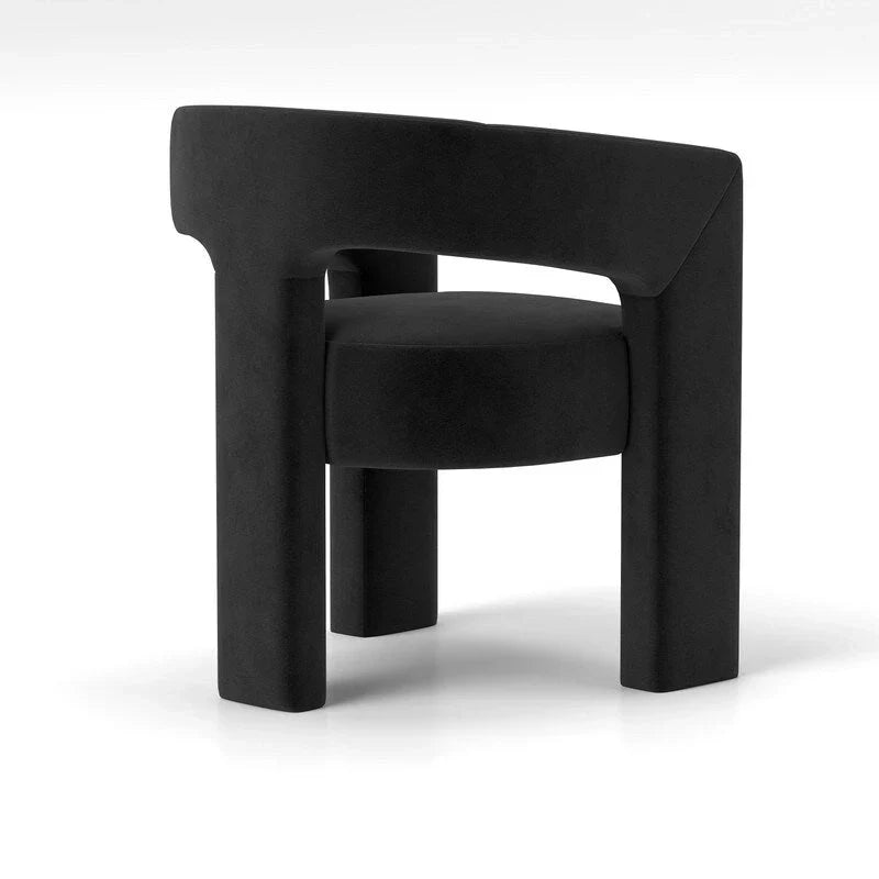 SEYNAR Chaise de salle à manger moderne glam en velours rembourrée, chaise d'appoint à dossier ouvert, lot de 6