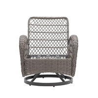 Ensemble de 3 chaises de jardin pivotantes et basculantes d'extérieur, ensemble de conversation de terrasse à 360 degrés