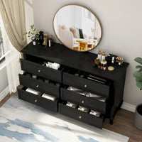 Commode de chambre à coucher en bois à 6 tiroirs profonds