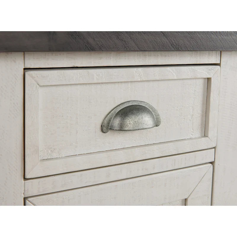 Table d'appoint de chevet Monterey en bois massif avec prises de courant cachées