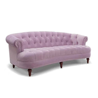 Canapé capitonné chesterfield La Rosa 84 en velours, style moderne du milieu du siècle