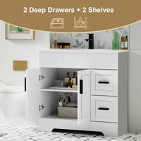 Wavy Line Ensemble meuble-lavabo de salle de bain 30/36/48 avec vasque & robinet