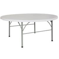 Table pliante d'événement ronde en plastique pliable en deux de 6 pieds avec poignée