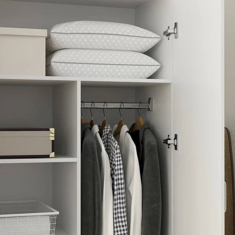 Armoires-penderies 2 portes autoportantes pour chambre avec tringle de suspension
