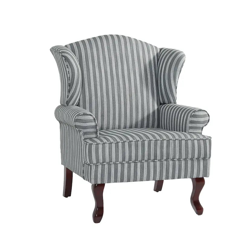 Lot de 2 fauteuils d'appoint à oreilles traditionnels rembourrés