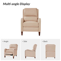 Fauteuil inclinable Brigida moderne en cuir véritable avec clous décoratifs et repose-pieds réglable (lot de 2) par HULALA HOME