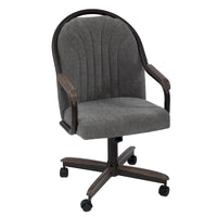 Chaise pivotante et inclinable à roulettes avec coussin pour salle à manger décontractée