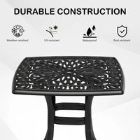 Patio 21 Table de salle à manger en fonte d'aluminium avec trou pour parasol