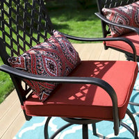 Ensemble de 4 chaises de bar de patio pivotantes en métal avec coussins pour l'extérieur