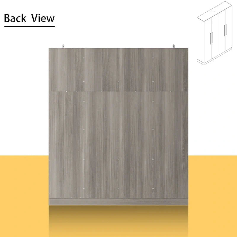 Armoire moderne autoportante en bois massif avec étagères de rangement