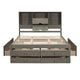 Lit plateforme King Size avec tête de lit de rangement et 8 tiroirs