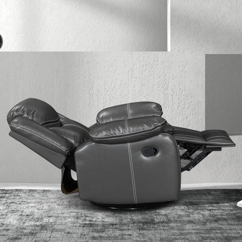 Fauteuil inclinable de massage et chaleur en cuir durable à assise large