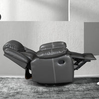 Fauteuil inclinable de massage et chaleur en cuir durable à assise large