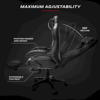 Chaise de jeu RESPAWN 110 Pro - Chaise de jeu avec repose-pieds, chaise de bureau ergonomique
