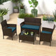 Costway Ensemble de Meubles de Jardin 4 Pièces avec Coussins Lavables et Verre Trempé - Voir les Détails