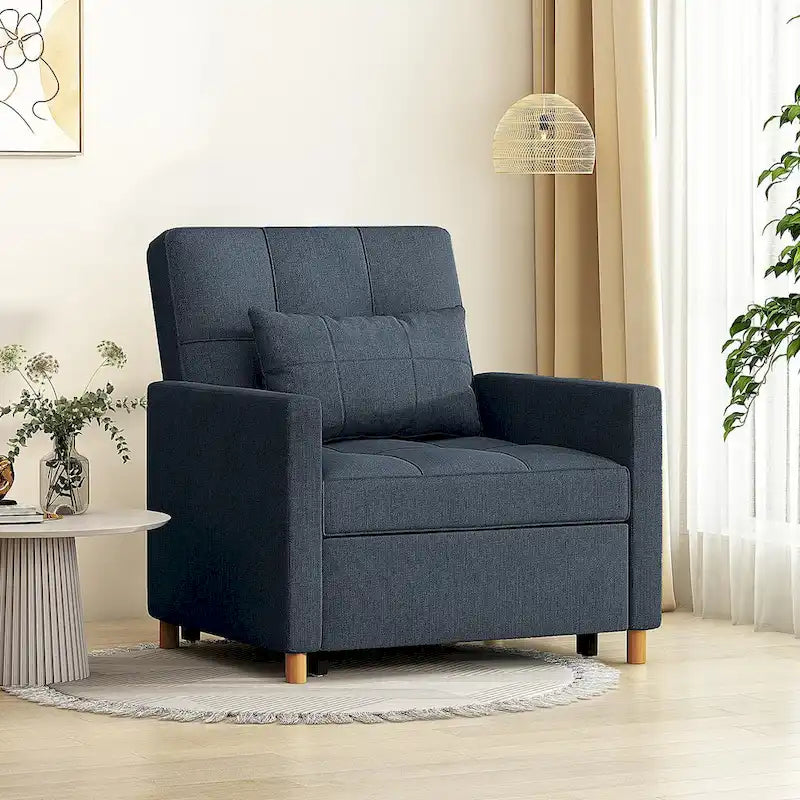 AECOJOY - Fauteuil convertible 3 en 1 avec coussin et dossier inclinable