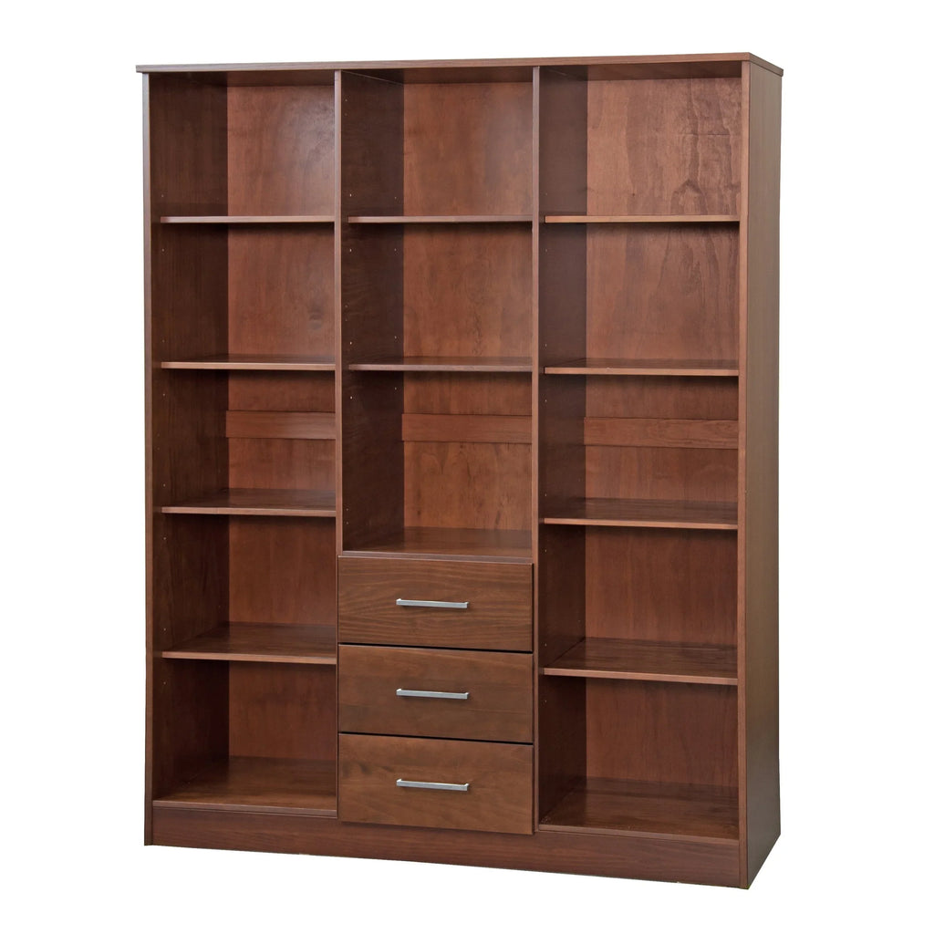 Palace Imports Armoire-penderie Cosmo 3 portes 100% bois massif avec portes en bois massif ou miroir