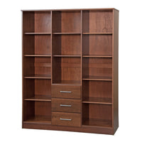 Palace Imports Armoire-penderie Cosmo 3 portes 100% bois massif avec portes en bois massif ou miroir