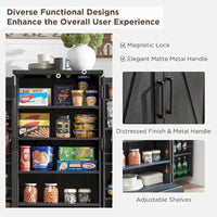 47 armoire de cuisine de ferme, buffet de rangement avec portes de grange - N/A