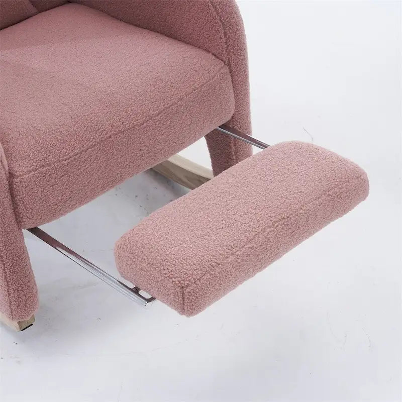 Fauteuil à Bascule d'Allaitement Ergonomique en Tissu avec Repose-Pieds Réglable