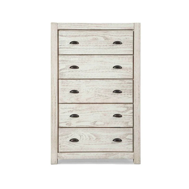 Grain Wood Furniture Montauk Coffre 5 tiroirs en bois massif