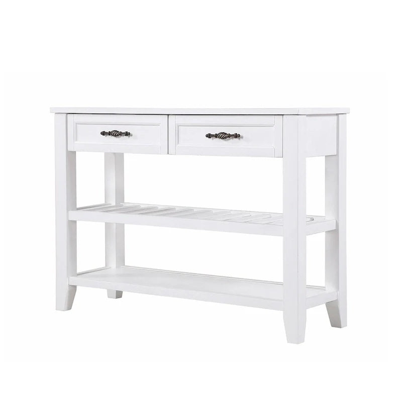 Table console de 42 po avec tiroirs et étagères à niveaux
