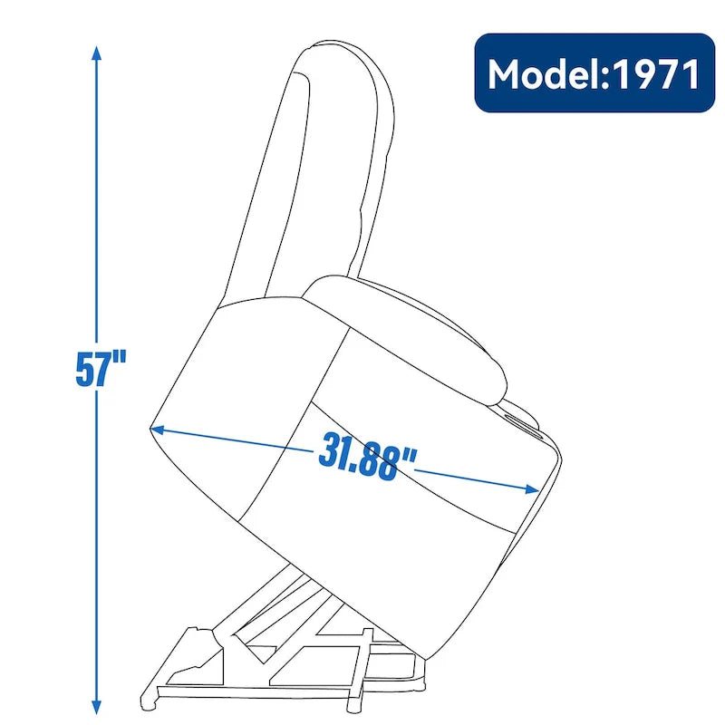 Fauteuil releveur électrique avec massage et chauffage, fauteuils inclinables larges rembourrés Lazy Boy avec USB, ports Type C et 2 porte-gobelets en acier
