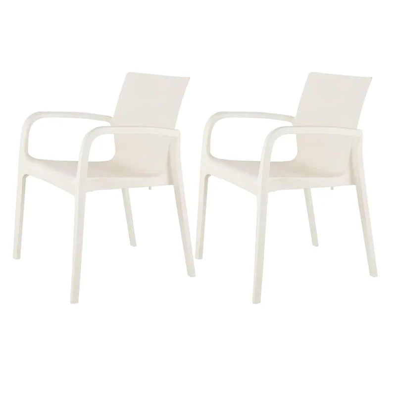 Fauteuil de salle à manger empilable toutes saisons Alissa en résine, lot de 2