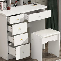 Ensemble coiffeuse table de maquillage avec lumière LED & miroir & tabouret