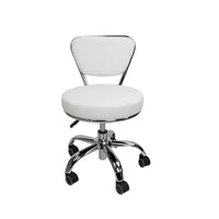 Tabouret court Dayton réglable de 13 à 15, avec dossier, blanc - N/A
