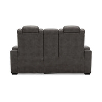 Signature Design by Ashley HyllMont Causeuse inclinable électrique grise avec console - 71.75 L x 39 P x 44 H