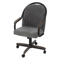 Chaise pivotante et inclinable à roulettes avec coussin pour salle à manger décontractée