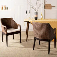 SAFAVIEH Duyen Chaise de salle à manger multicolore/marron - 23 x 23,3 x 34 - 23Lx23Px34H