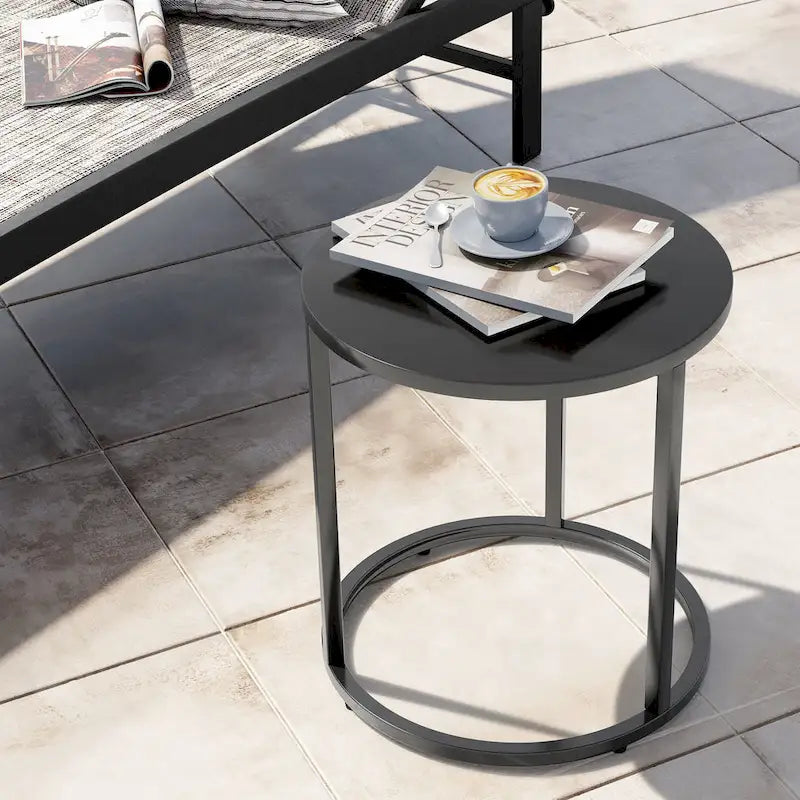 Chaises Papasan d'extérieur avec coussin en rotin PE, chaises cosy de patio avec table d'appoint