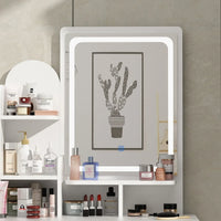 Ensemble coiffeuse table de maquillage avec lumière LED & miroir & tabouret