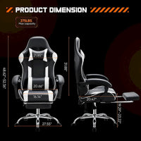 Chaise de bureau de jeu pivotante en cuir PU
