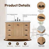 Hervas Meuble-lavabo avec dessus en marbre naturel sans miroir