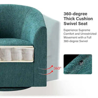 Fauteuil Cuenca moderne en tissu avec piètement pivotant