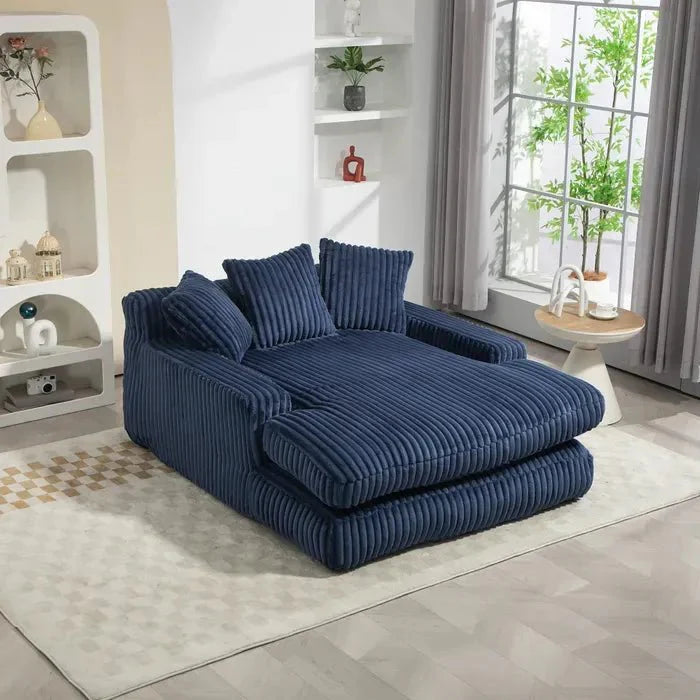 Fauteuil Compressé Avec 3 Coussins, Ergonomique, Bleu Marine