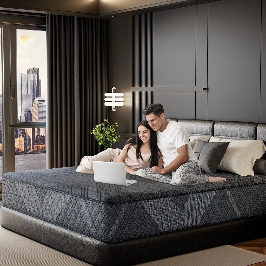 SweDrea Matelas hybride moelleux en mousse à mémoire de forme 8/12 po, rafraîchissant respirant avec CertiPUR-US, SGS et OEKO-TEX